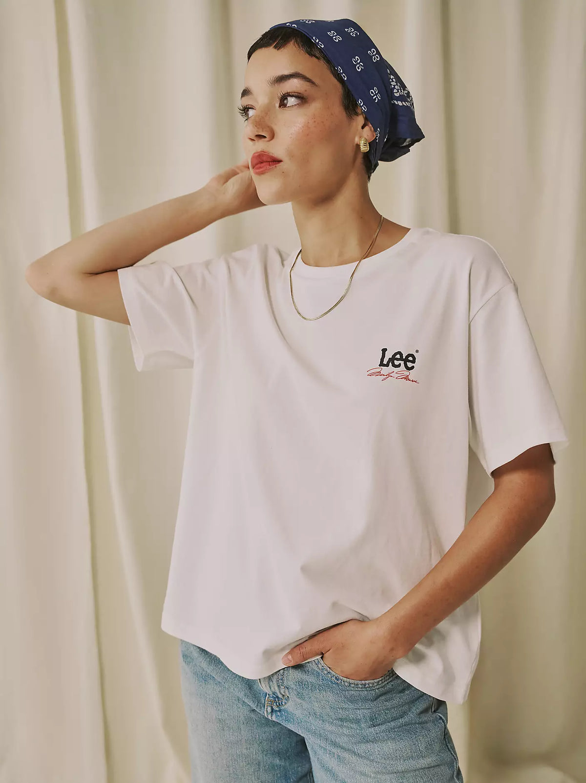 Lee X Marilyn Monroe Girlfriend Tee Star White
