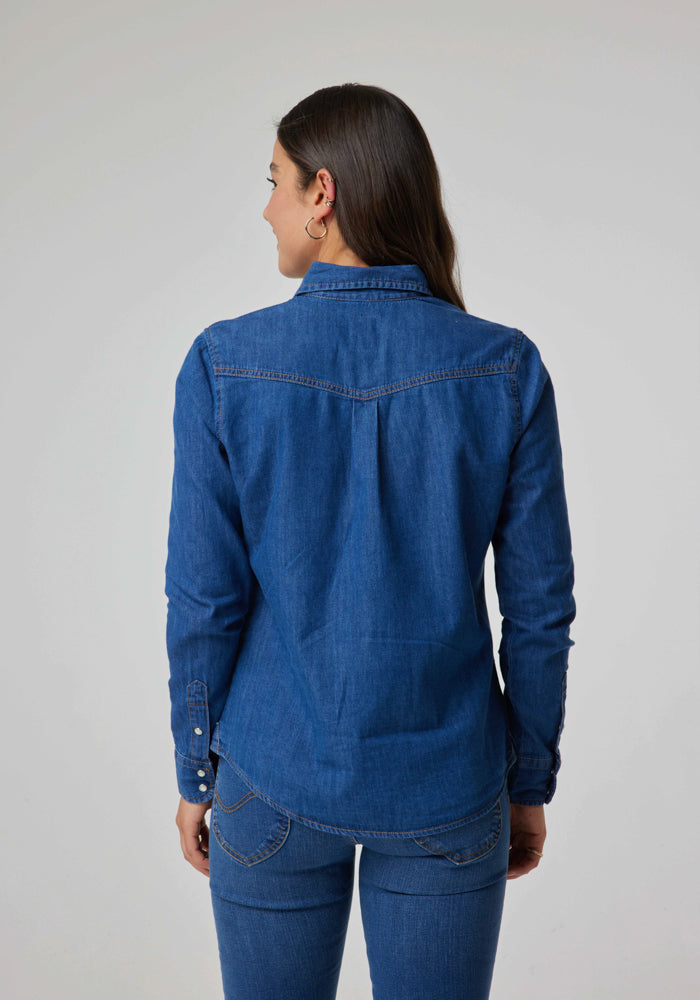 Camisa Mujer Regular Western Blue Wash