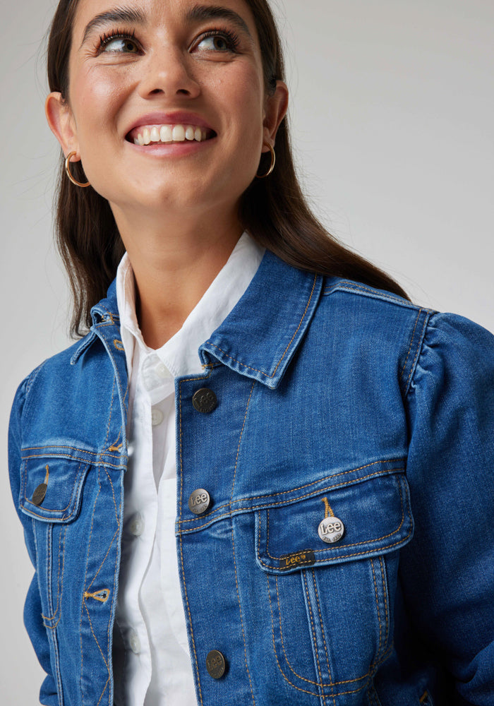 Chaqueta Mujer Volume Sleeve Rider Blue Vintage