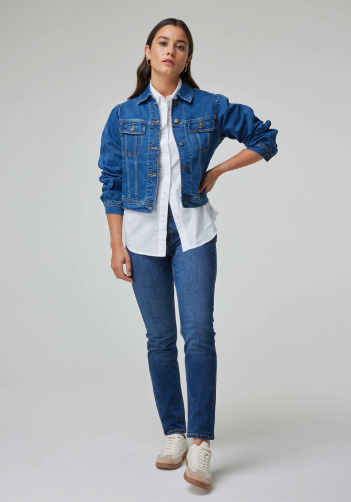 Chaqueta Mujer Volume Sleeve Rider Blue Vintage