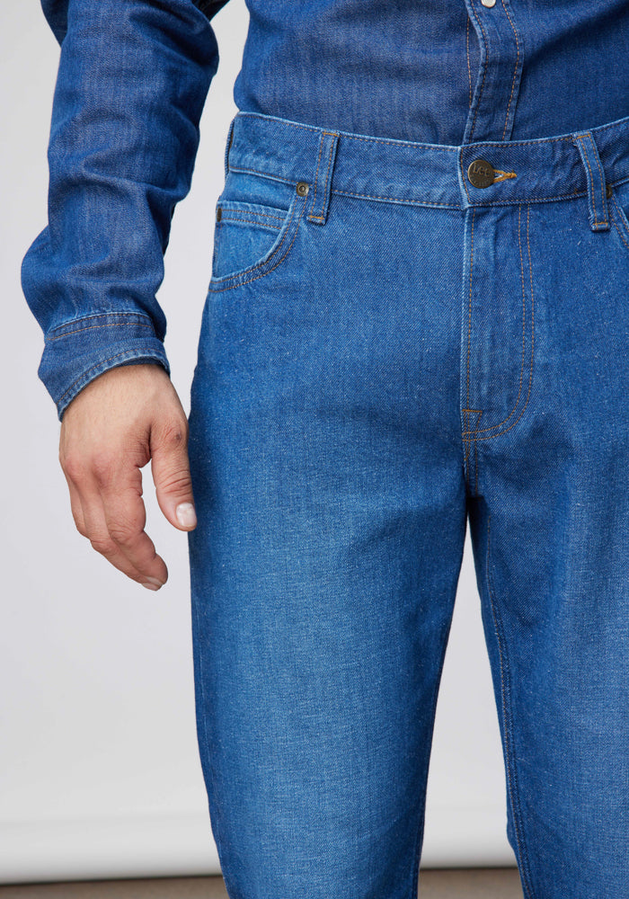 Jeans Hombre West Relaxed Straight Fit Mid Worn Bolton
