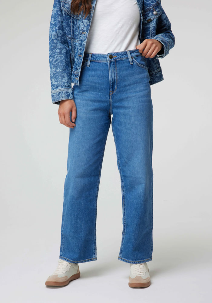 Jeans Mujer Tiro Alto Wide Leg Relaxed Fit Used Alton