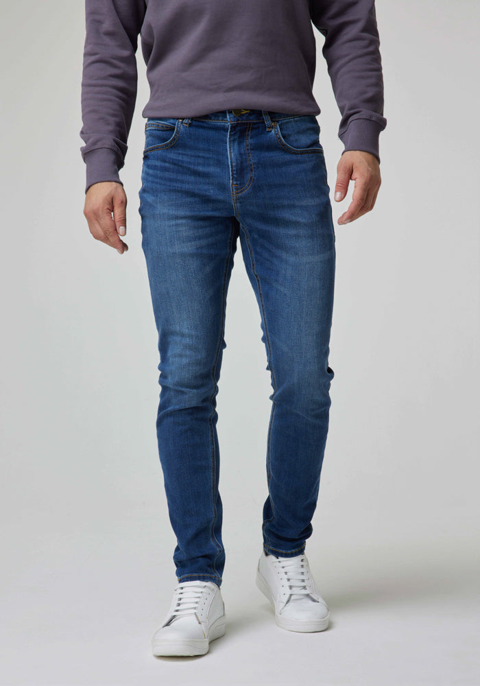 Jeans Hombre Malone Skinny Fit Mid Stone Worn I