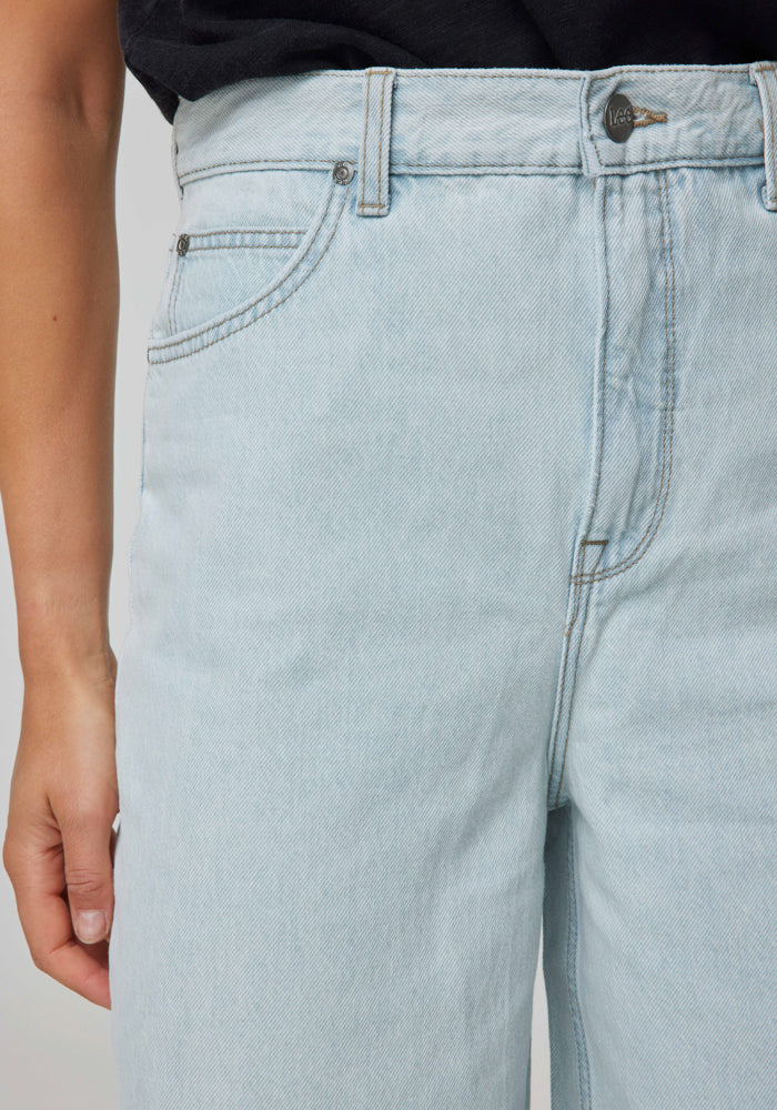 Jeans Mujer Tiro Alto Drew Relaxed Fit Destructed Off Flights