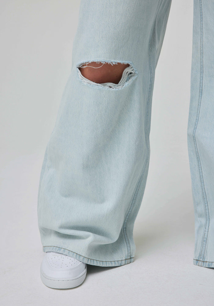 Jeans Mujer Tiro Alto Drew Relaxed Fit Destructed Off Flights