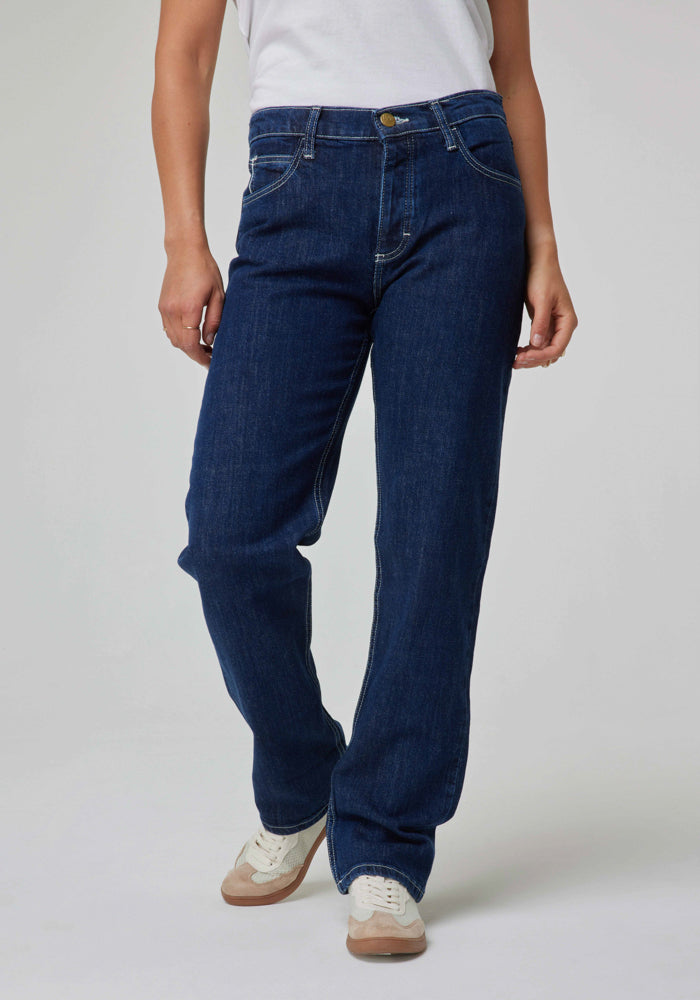 Jeans Mujer Jane Cuffed Regular Straight Fit Retro Rinse
