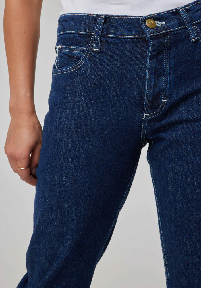 Jeans Mujer Jane Cuffed Regular Straight Fit Retro Rinse