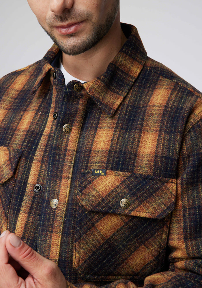 Chaqueta Hombre 101 Wool Overshirt Hy Sky Captain