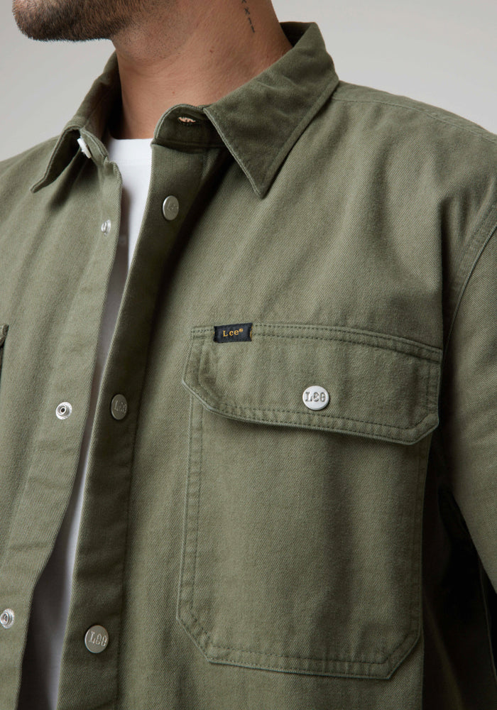 Camisa Hombre Workwear Overshirt Olive Grove