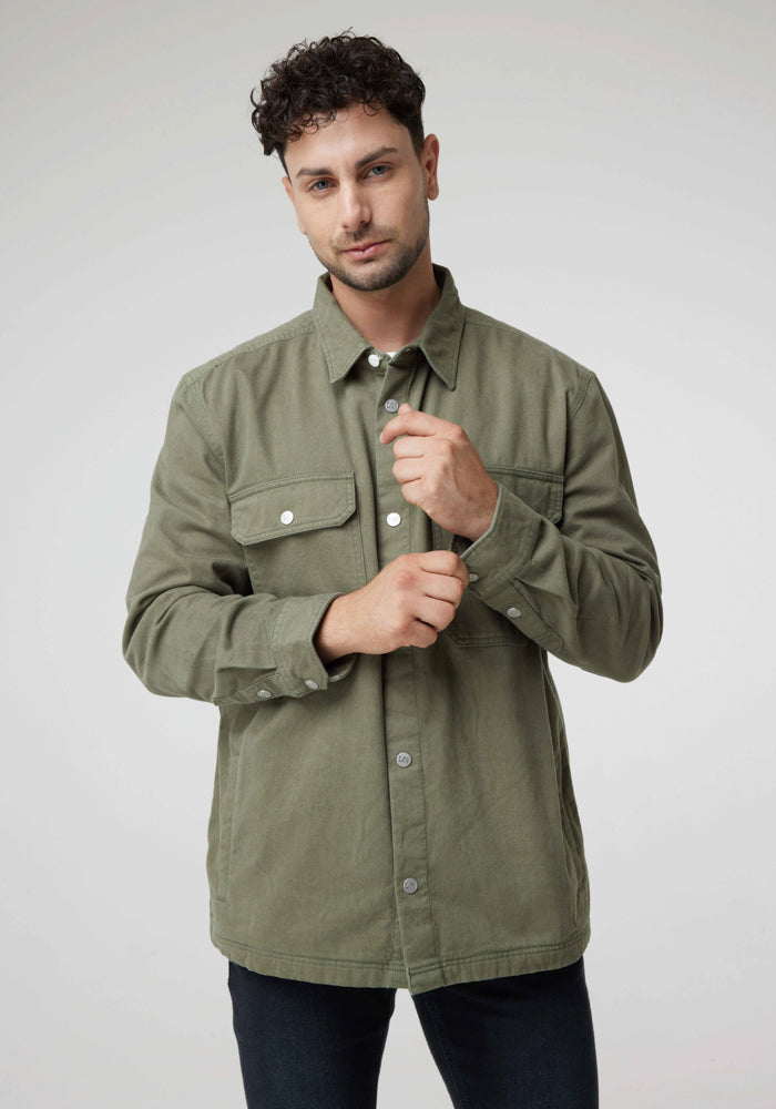 Camisa Hombre Workwear Overshirt Olive Grove