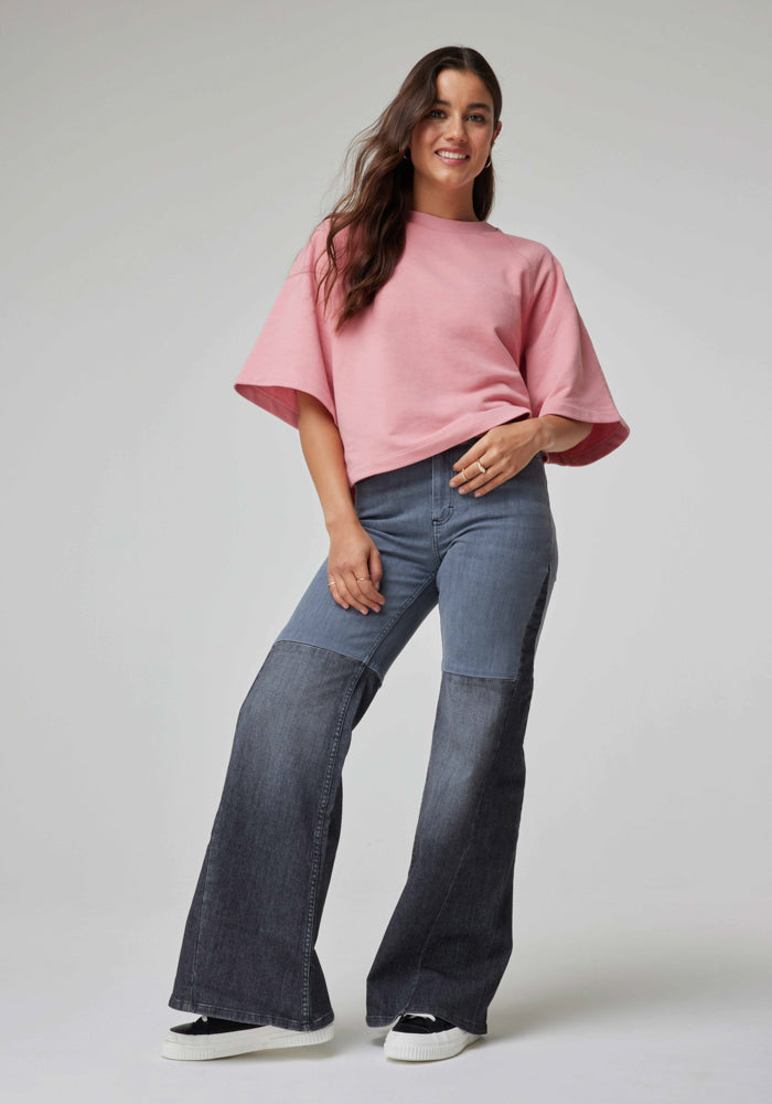 Jeans Mujer Tiro Alto Janet Flare Janet Grey