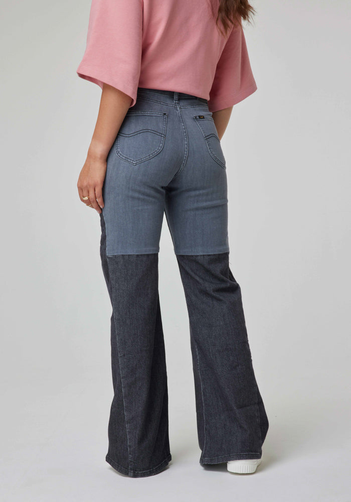 Jeans Mujer Tiro Alto Janet Flare Janet Grey