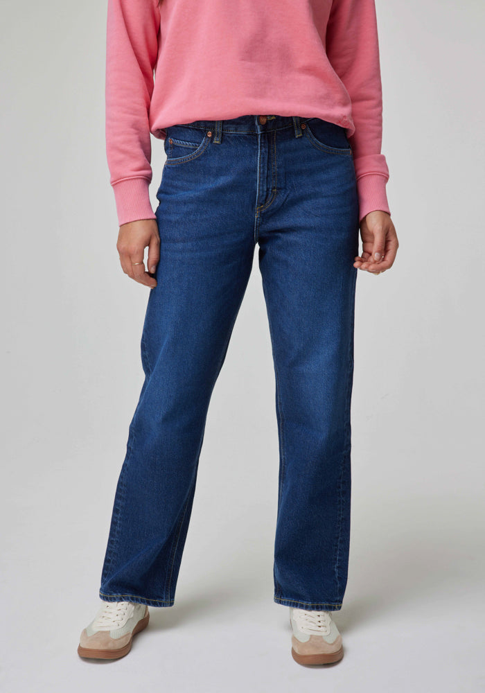 Jeans Mujer Tiro Alto 101Z Classic Straight Rider Blue Nostalgia