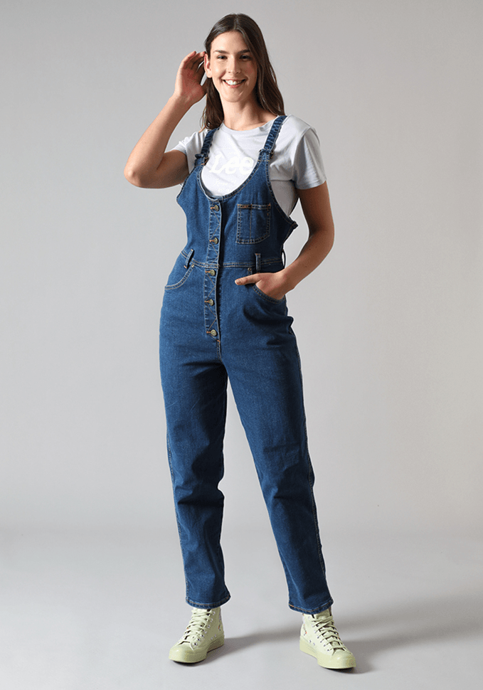 Jardinera Mujer Mom Bib Relaxed Fit Rinse