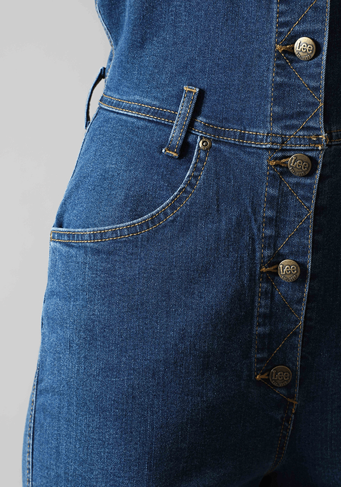 Jardinera Mujer Mom Bib Relaxed Fit Rinse