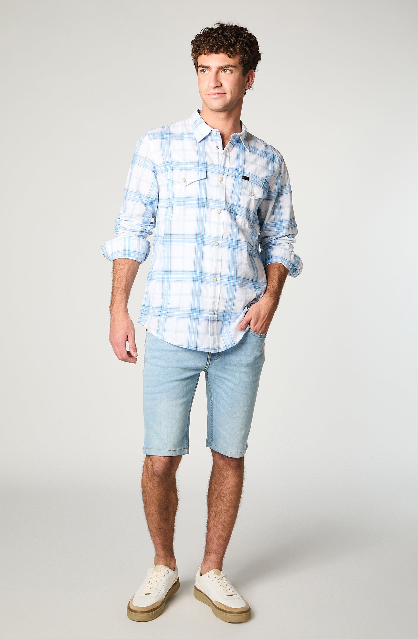 Short Hombre Denim 5Pocket Light Blue