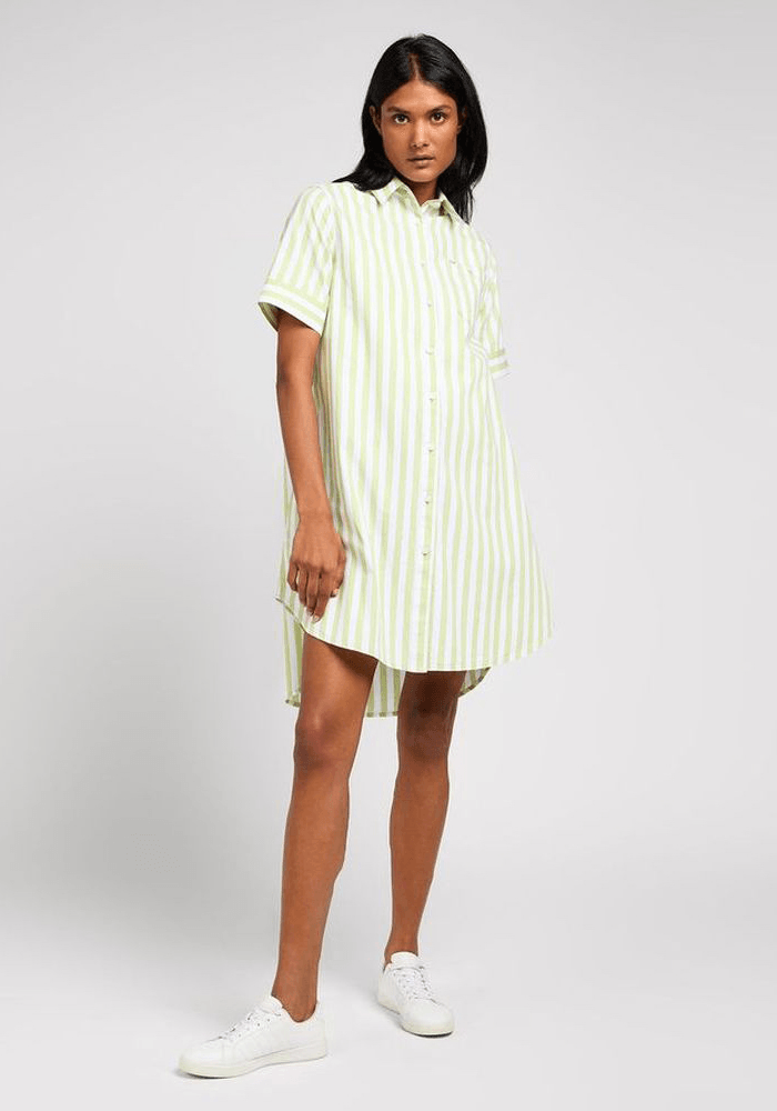 Vestido All Purpose A-Line Stripe Dress Matcha Stripe