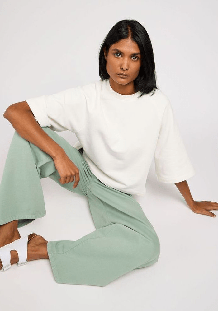 Polerón Cropped Raglan Sweatshirt Ecru