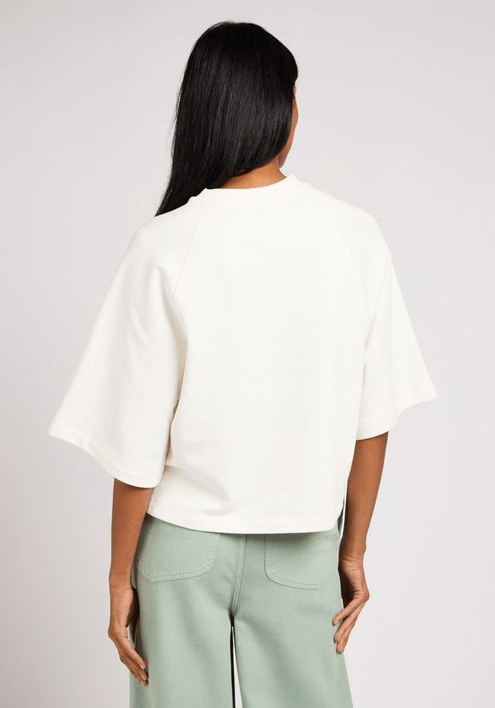 Polerón Cropped Raglan Sweatshirt Ecru