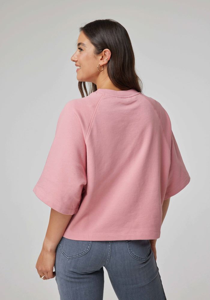 Polerón Cropped Raglan Sweatshirt Cassie Pink