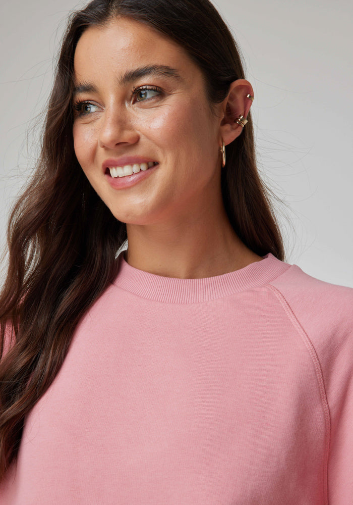 Polerón Cropped Raglan Sweatshirt Cassie Pink