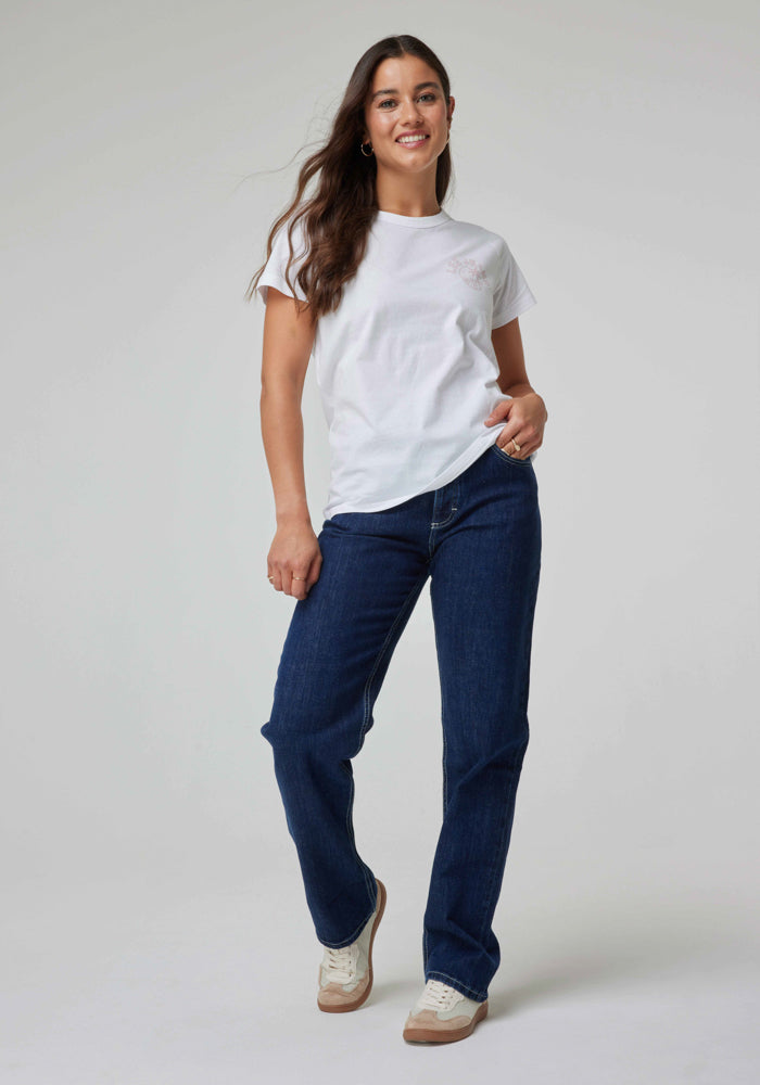 Jeans Mujer Jane Cuffed Regular Straight Fit Retro Rinse