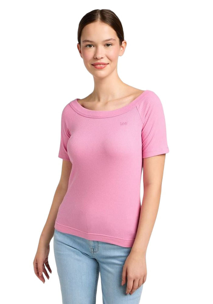Polera Off The Shoulder Ribbed Raglan Sugar Lilac