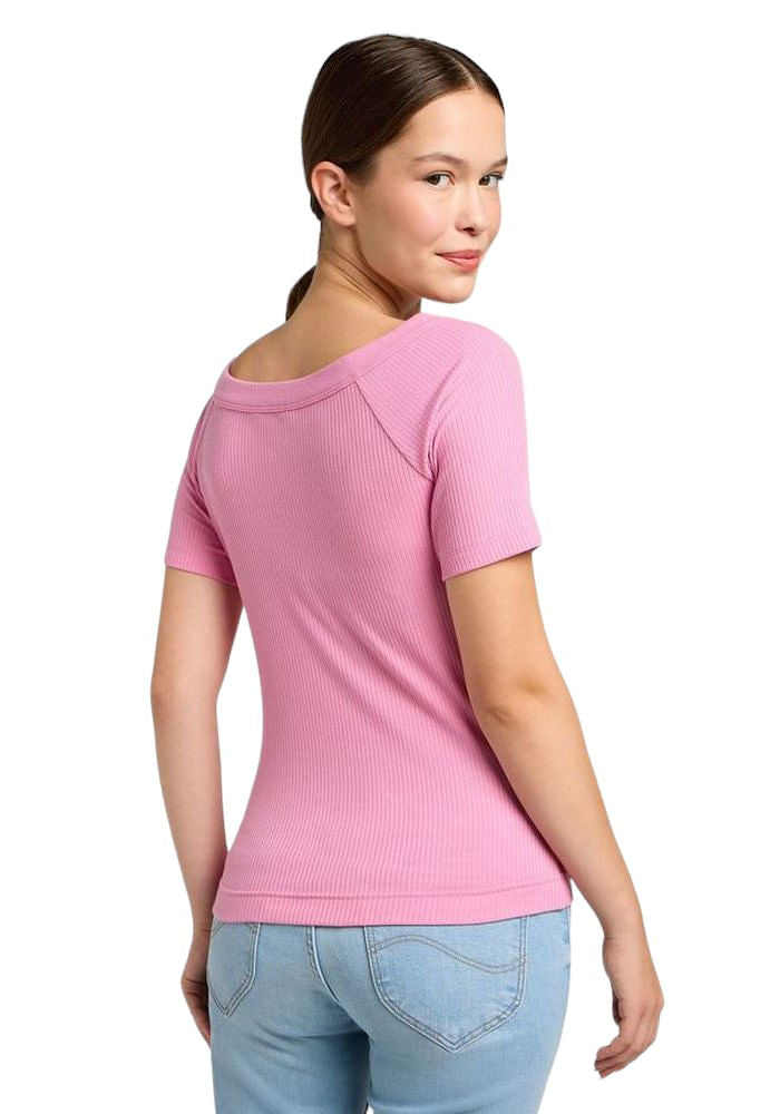 Polera Off The Shoulder Ribbed Raglan Sugar Lilac