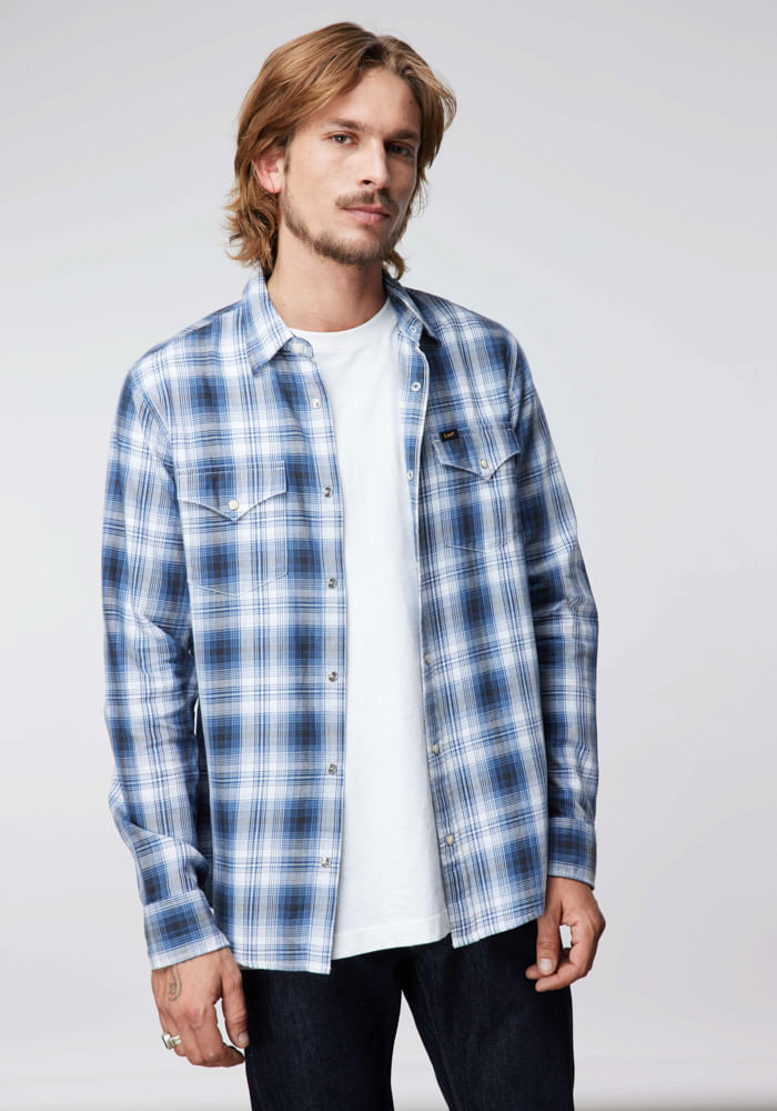 Camisa Western Shirt Drama Blue Western Check
