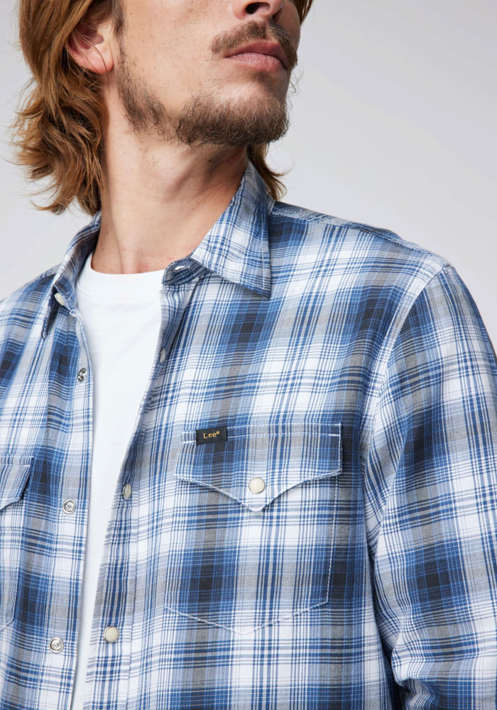Camisa Western Shirt Drama Blue Western Check