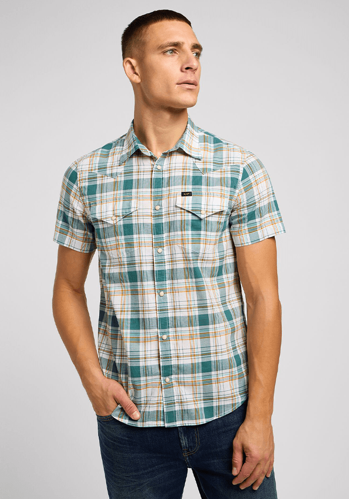 Camisa Manga Corta Western Ss Shirt Evergreen Plaid