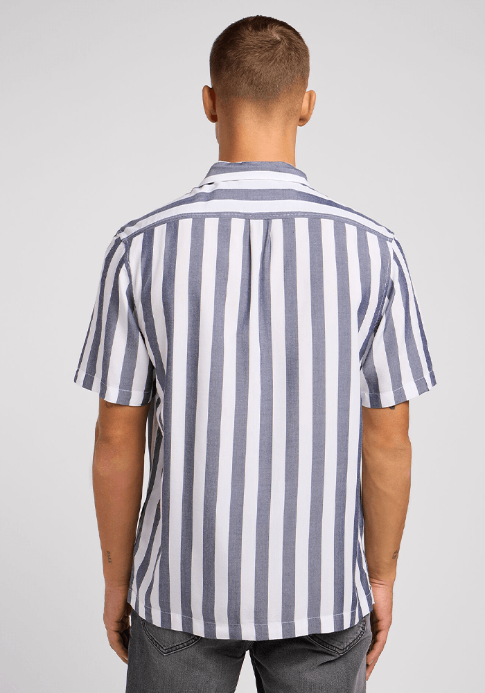 Camisa Manga Corta Resort Shirt Surf Blue Awning Stripe