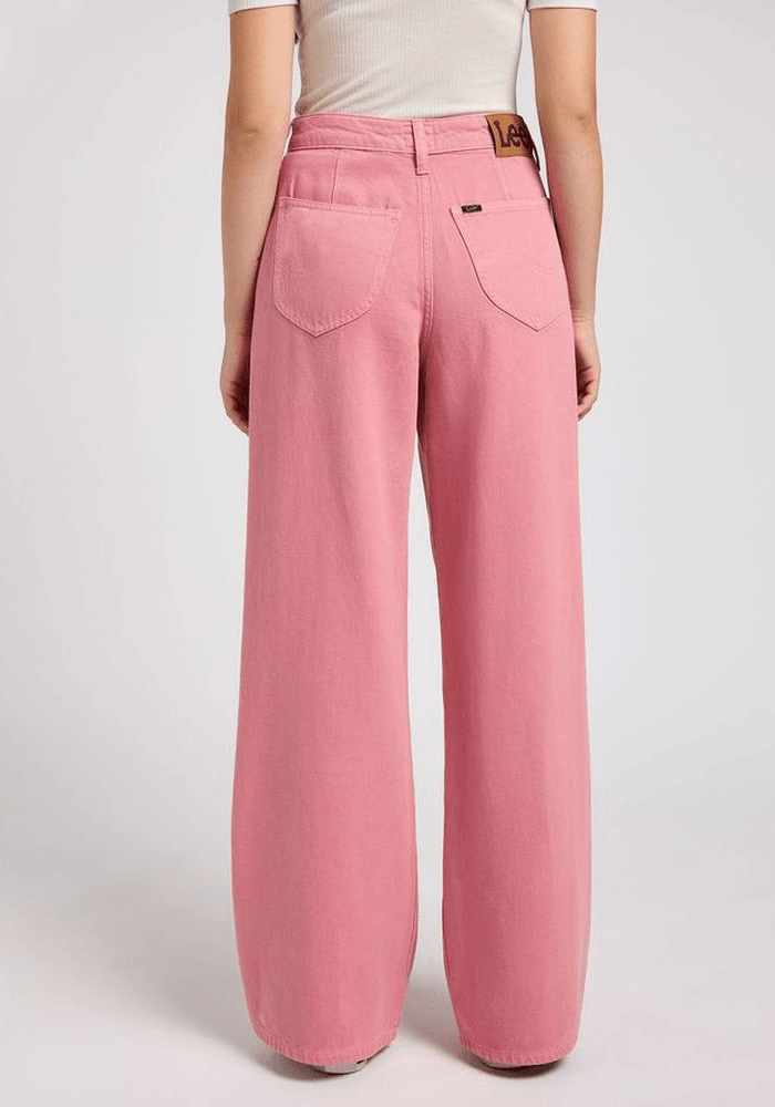 Jeans Tiro Alto Stella A Line Relaxed Fit Cassie Pink