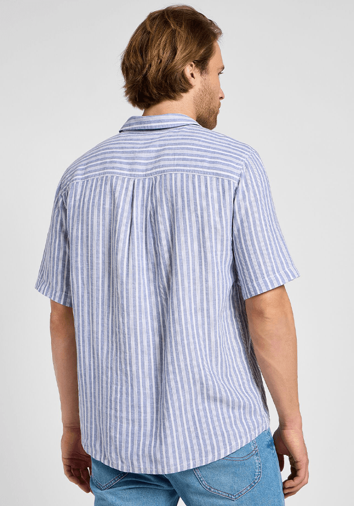 Camisa Manga Corta Popover Ss Shirt Surf Blue Varied Stripe