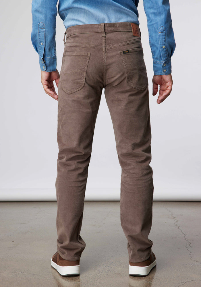 Pantalón Hombre Daren Regular Straight Fit Cotelé Vintage Brown