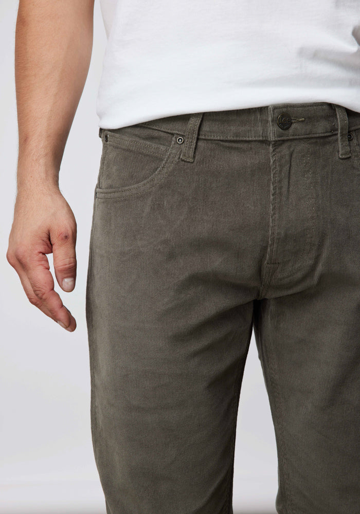 Pantalón Hombre Daren Regular Straight Fit Cotelé Dusty Olive