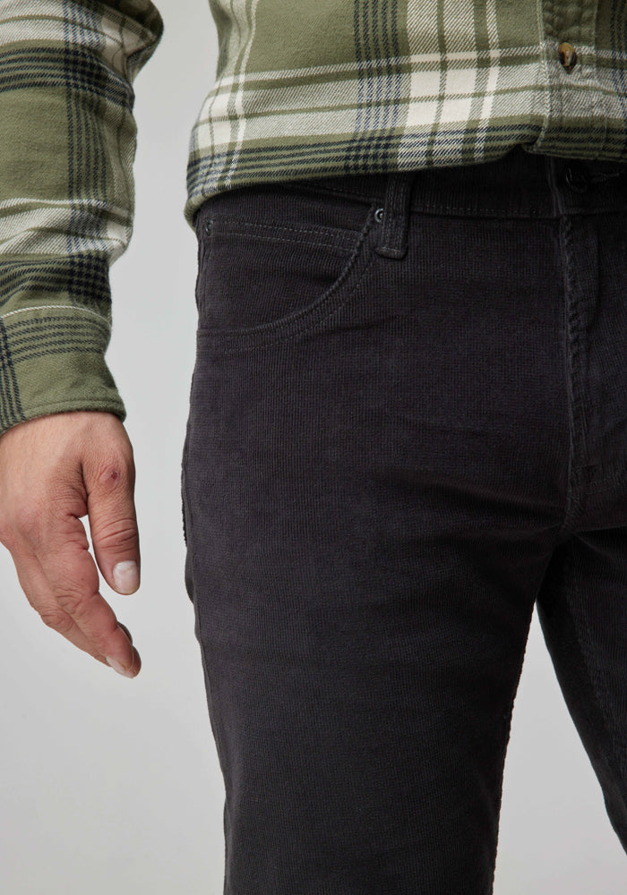 Pantalón Hombre Daren Regular Straight Fit Cotelé Dark Grey