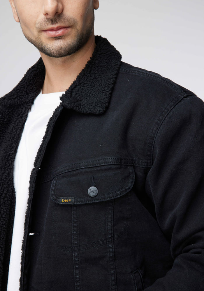 Chaqueta Hombre Rider Sherpa Jacket Denim Black
