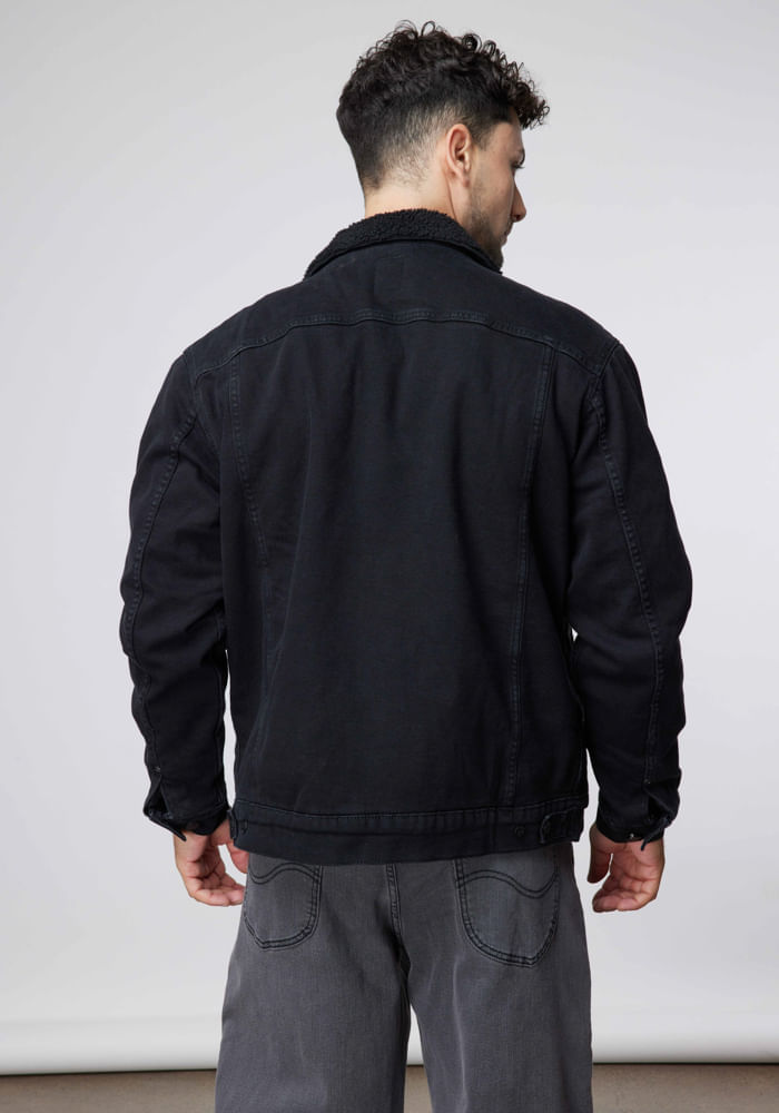 Chaqueta Hombre Rider Sherpa Jacket Denim Black
