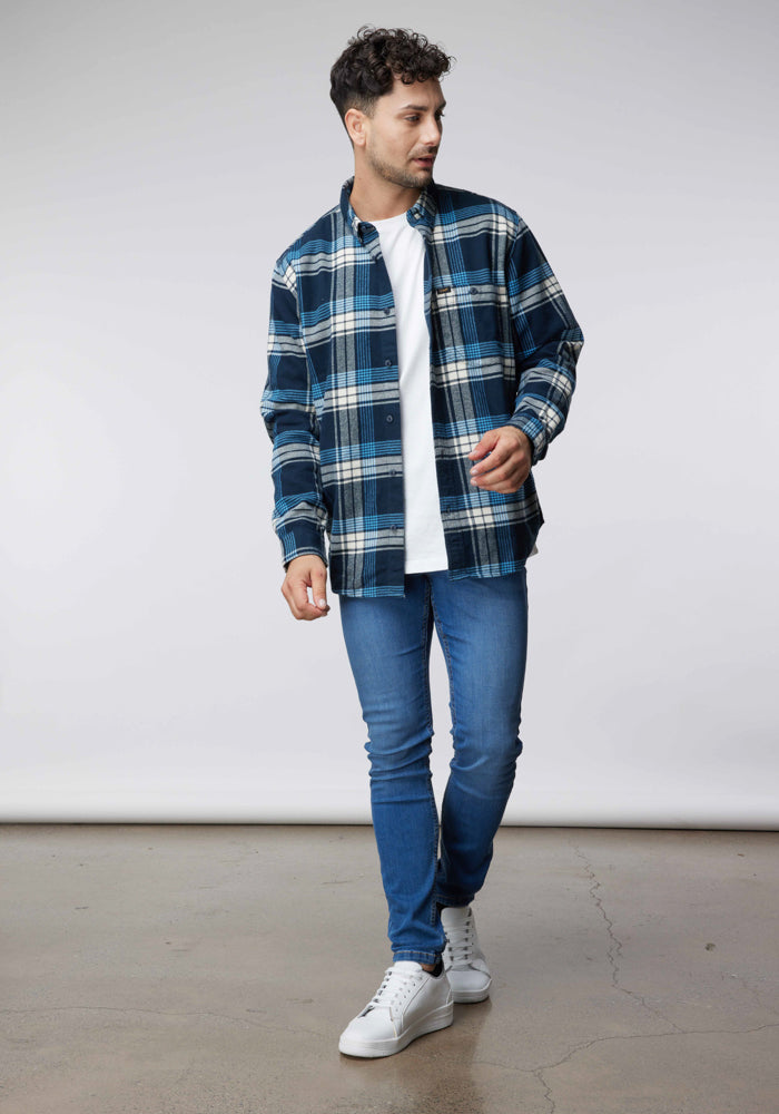 Camisa Hombre Riveted Inky Blue