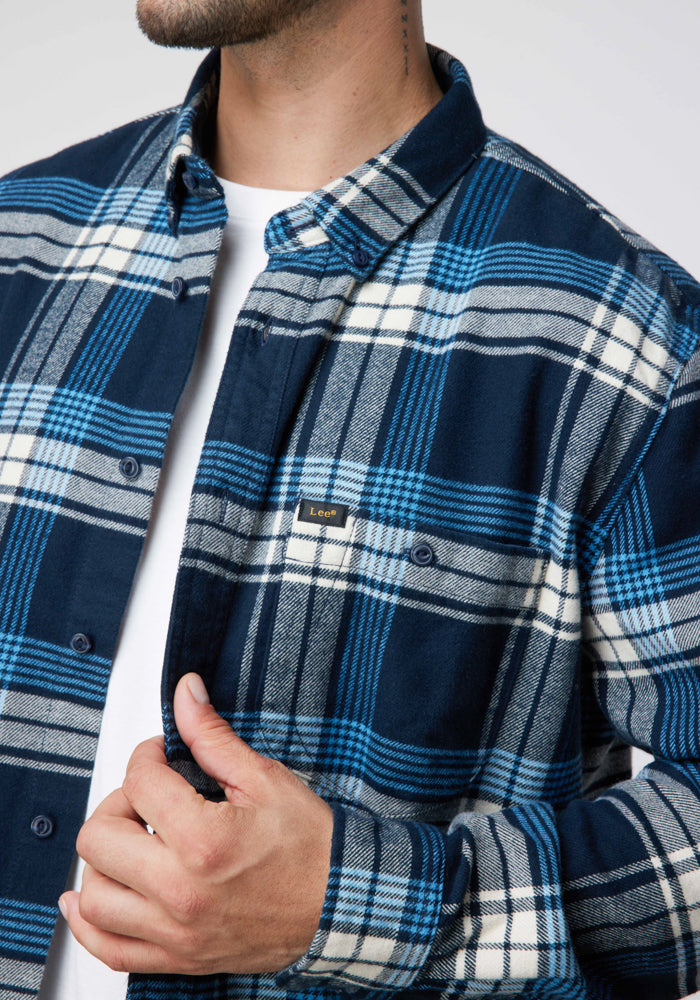 Camisa Hombre Riveted Inky Blue