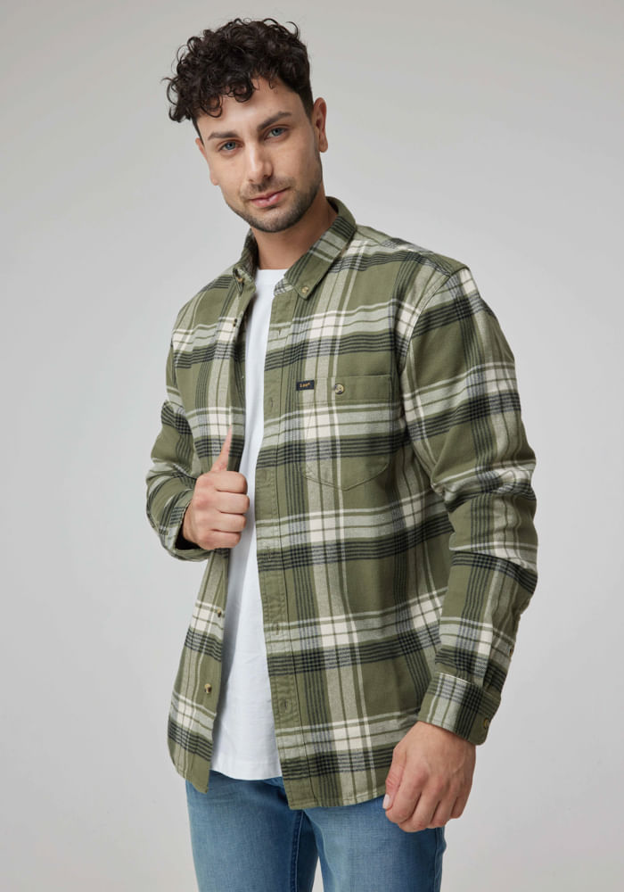 Camisa Hombre Riveted Mercantile Green