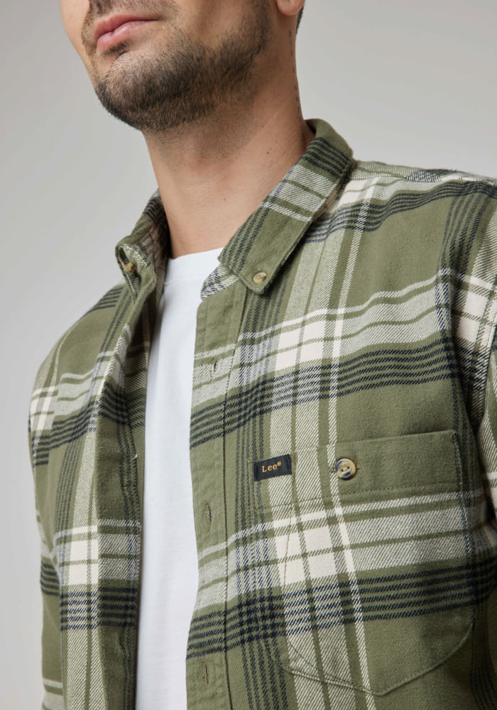 Camisa Hombre Riveted Mercantile Green