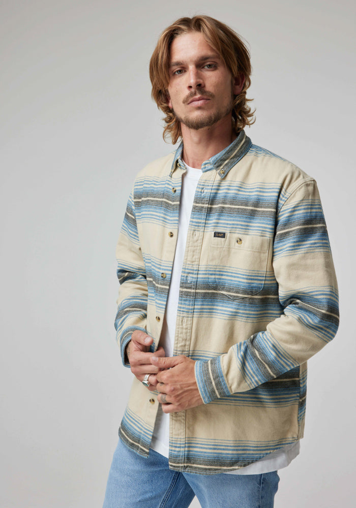 Camisa Hombre Riveted Beige