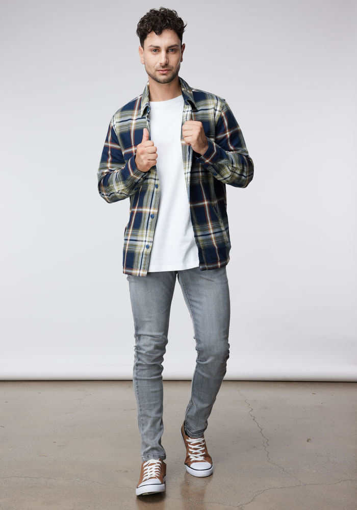 Camisa Hombre Overshirt Navy