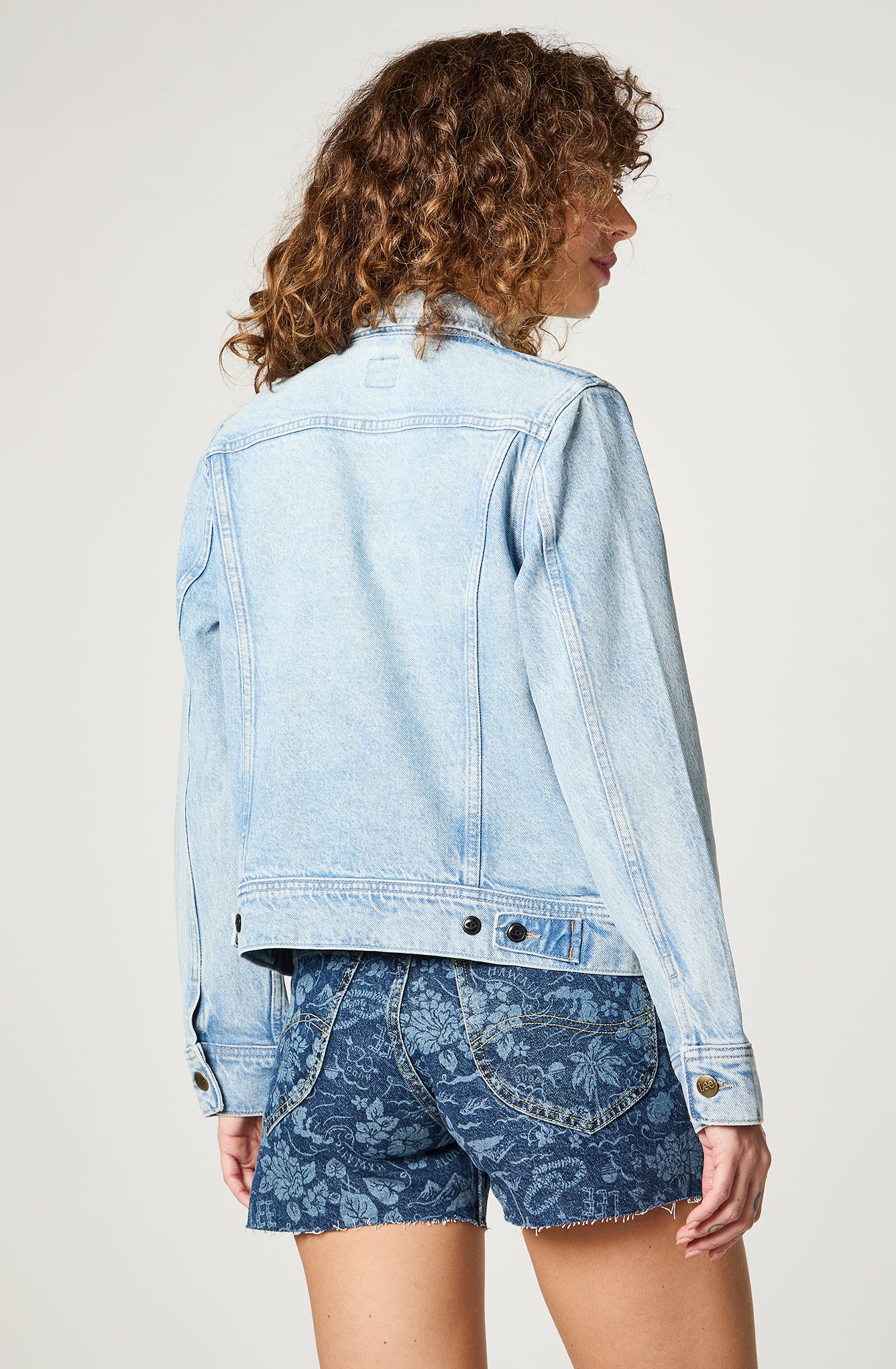 Chaqueta Mujer Trucker Celeste