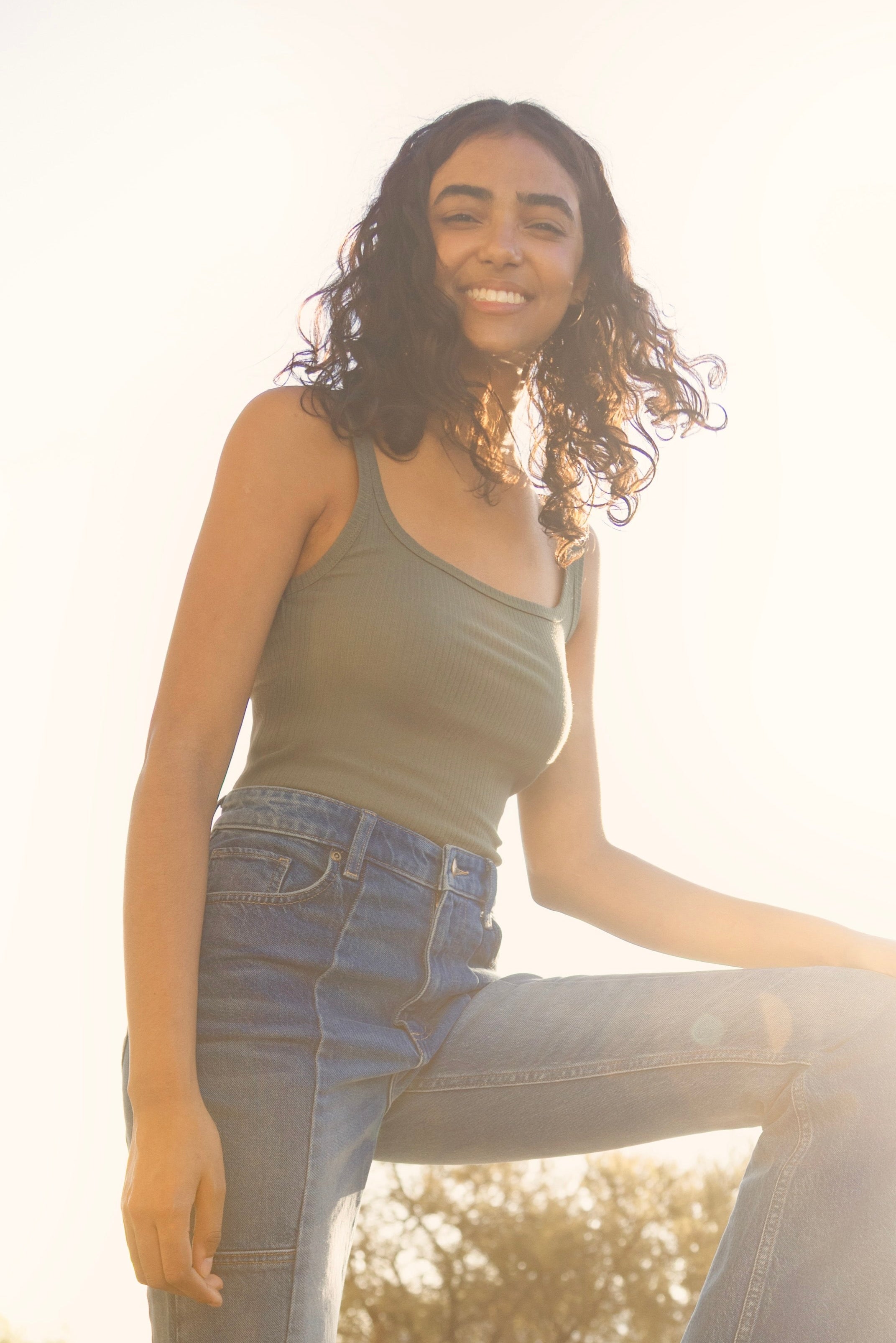 Polera Mujer Square Tank Verde