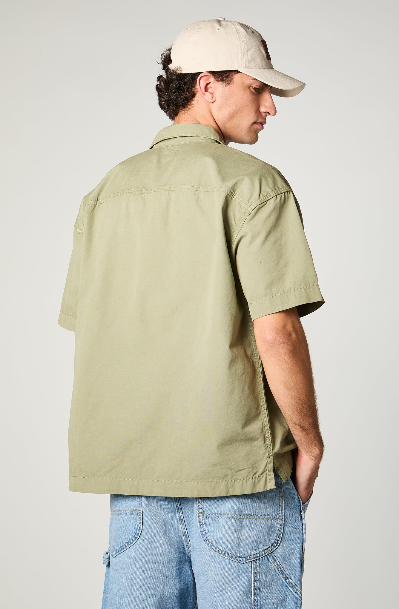 Camisa M/C Hombre Cotton Lisa Verde