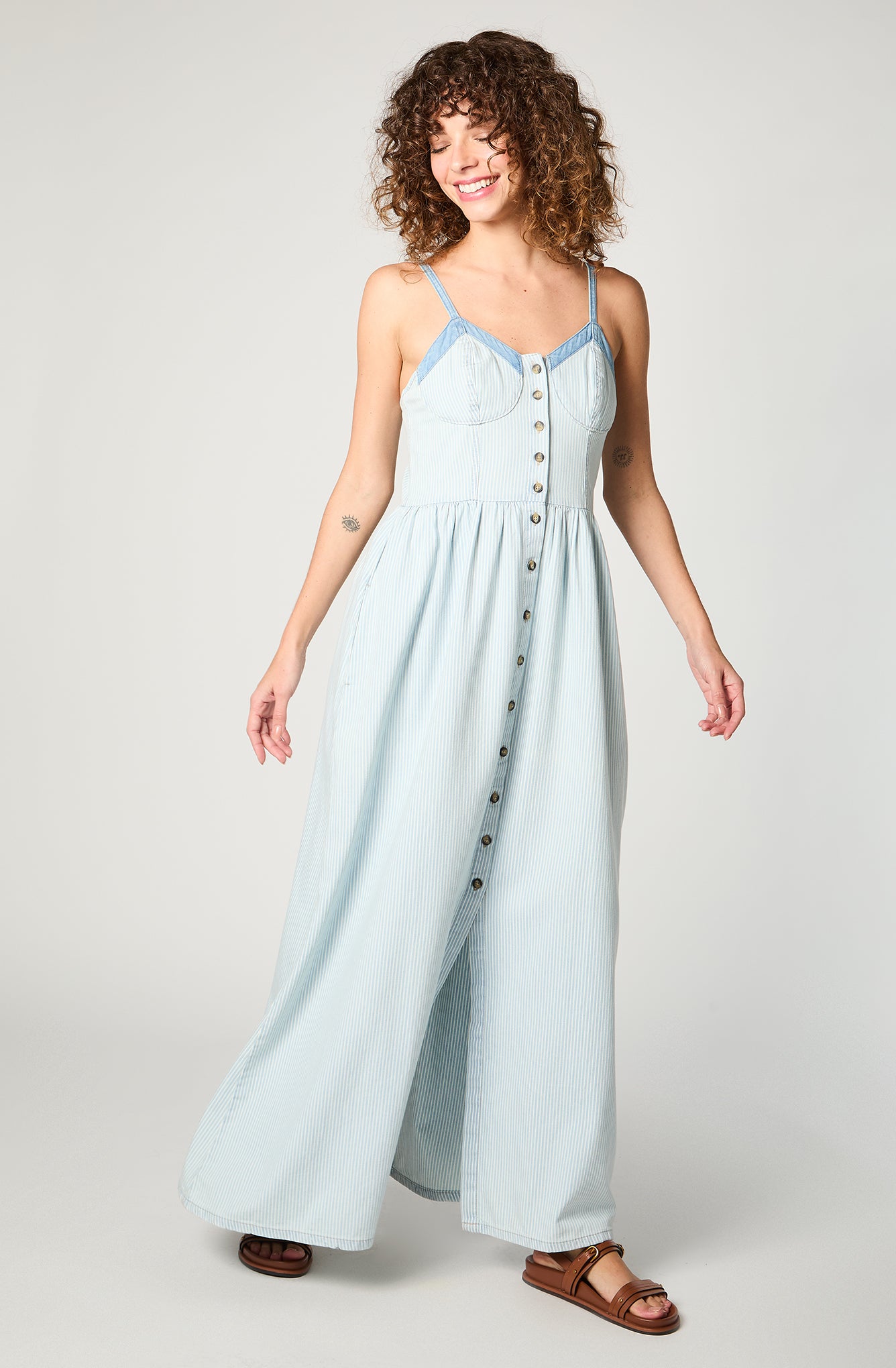 Vestido Mujer Denim Celeste
