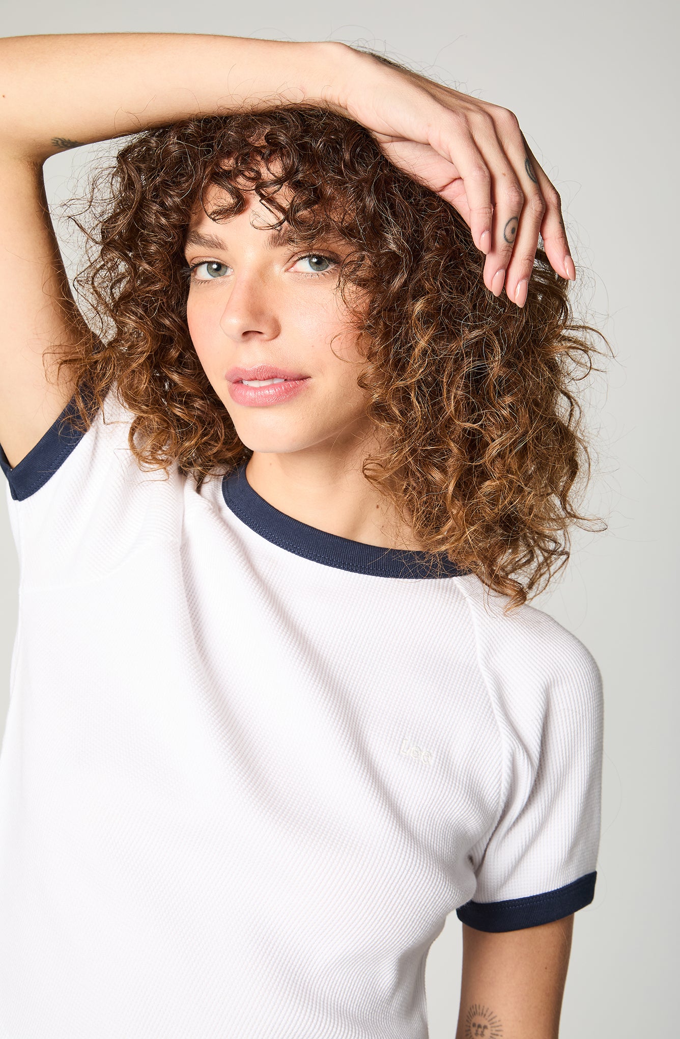 Polera Mujer Ringer Raglan Tee Blanco